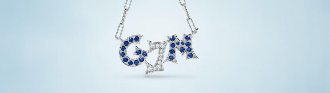 Rapper-Kette in Weißgold | Unikat mit Buchstaben von Andrea Quast