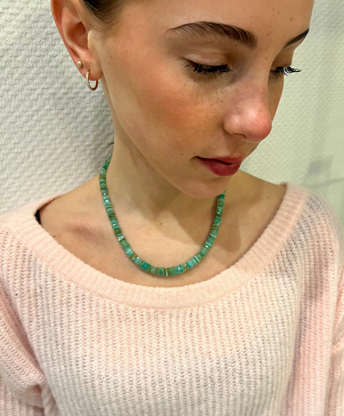 Opal Kette 585/000 Weißgold