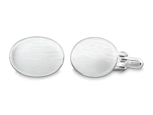 Manschettenknöpfe Oval aus 925 Silber –  matt, handgefertigt von Atelier Q